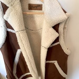 Wrangler Vest Brown Sherpa Men's Medium